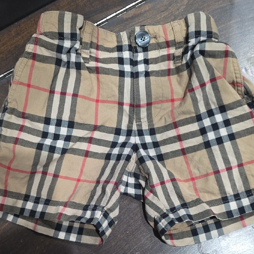 Burberry Tan Plaid Kids Shorts
